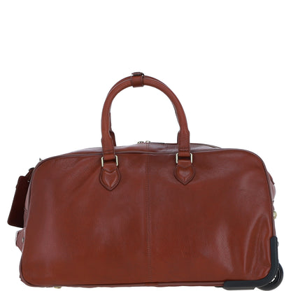 Ashwood Leather PL-50 Tan Leather Duffel Trolley Bag