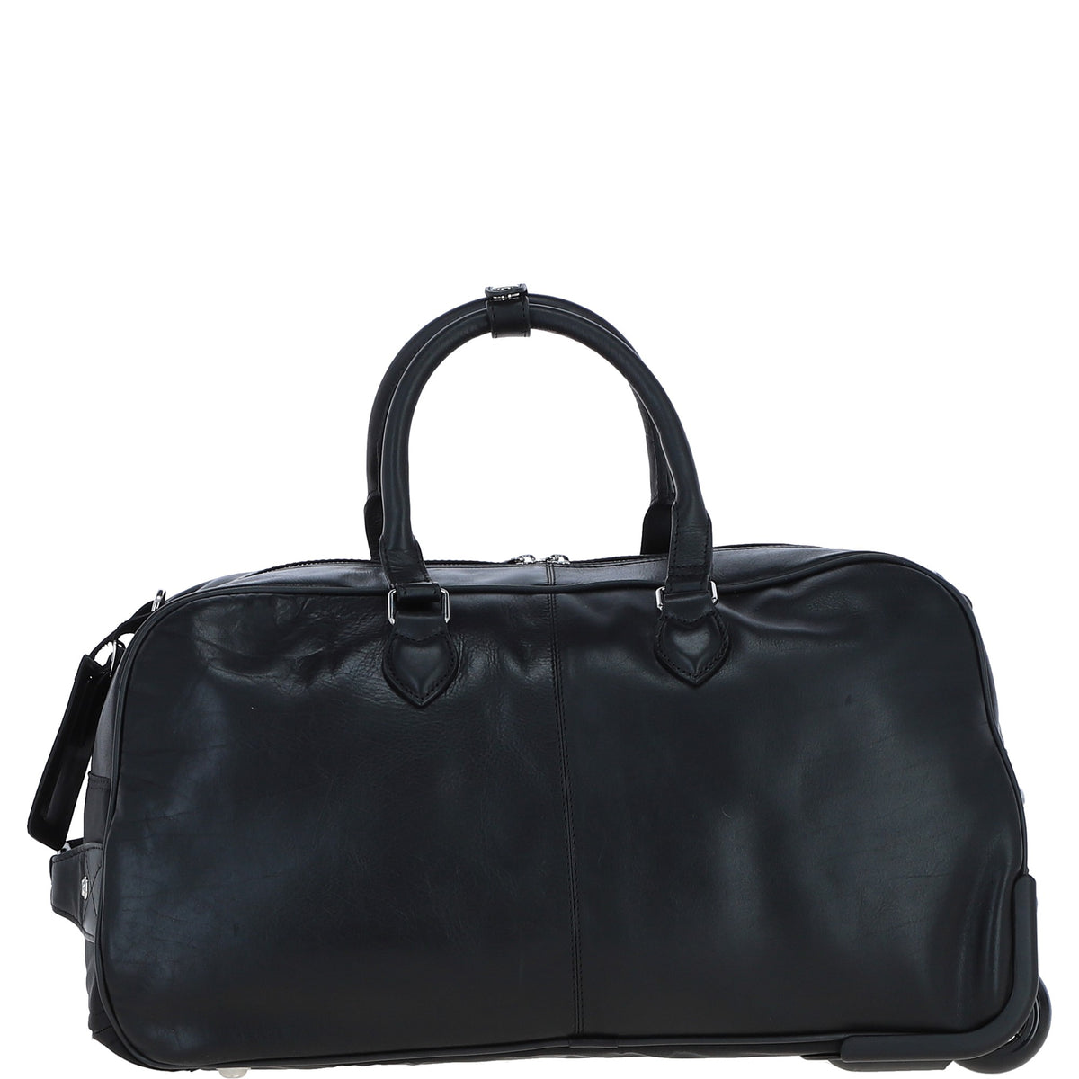 Ashwood Leather PL-50 Black Leather Duffel Trolley Bag
