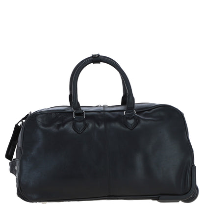 Ashwood Leather PL-50 Black Leather Duffel Trolley Bag