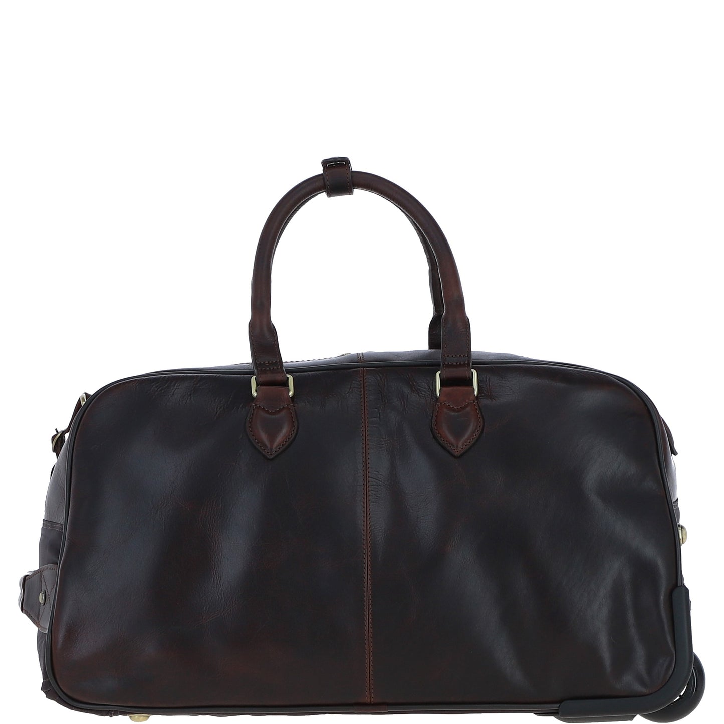 Ashwood Leather PL-50 Brown Leather Duffel Trolley Bag