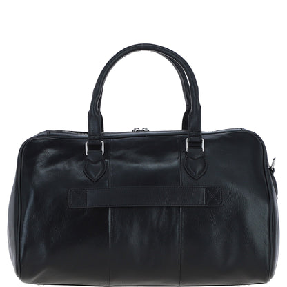Ashwood Leather PL-47 Black Leather Weekender Bag