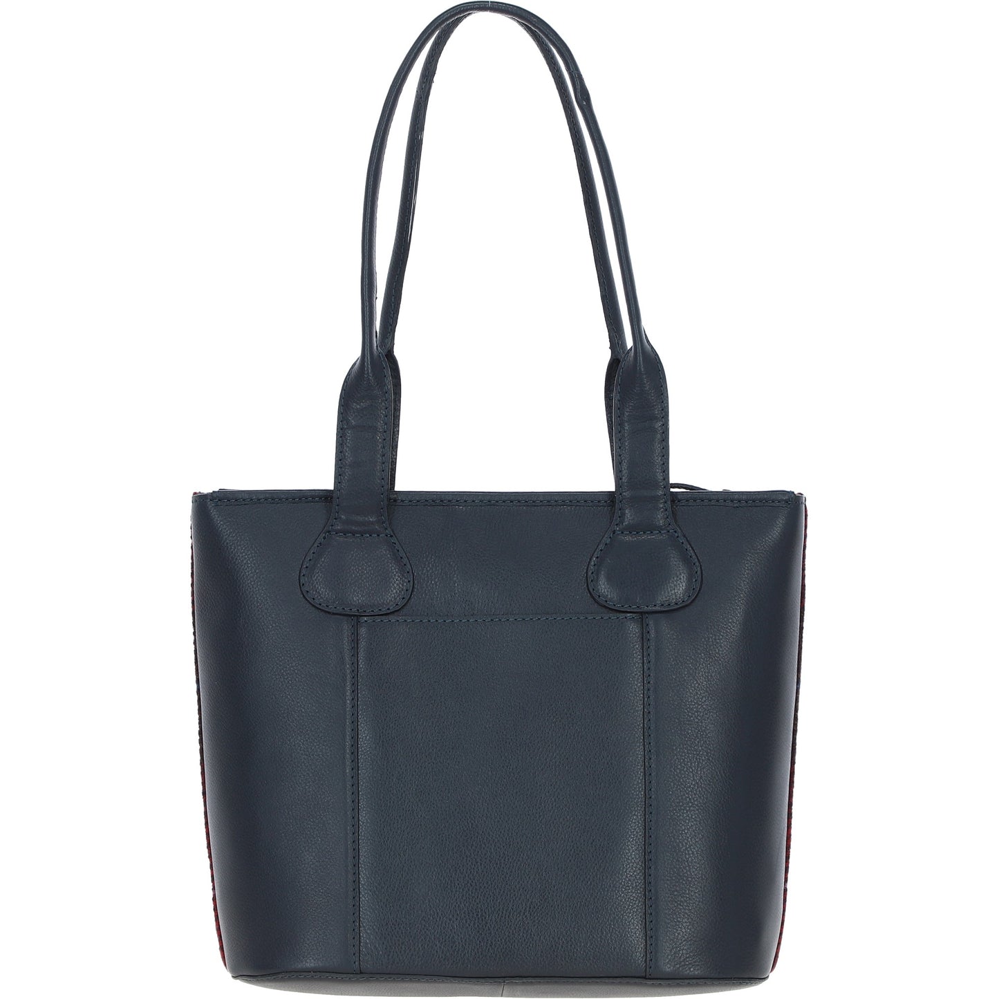 Ashwood Leather TW-23 06-Navy/Pink Leather/Tweed Large Shopper Bag