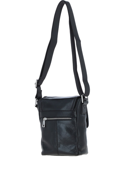 Ashwood Leather PL-44 Black Leather Cross Body Bag
