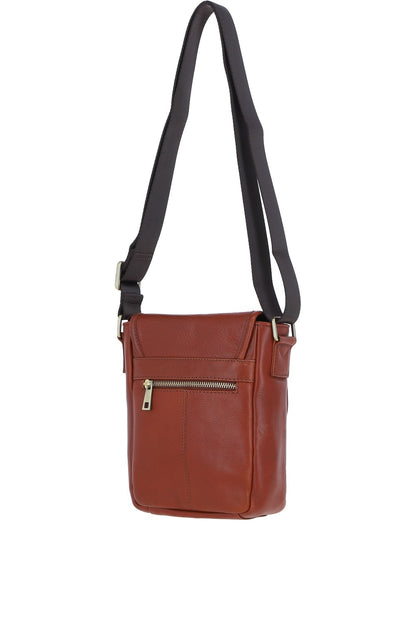 Ashwood Leather PL-44 Tan Leather Cross Body Bag