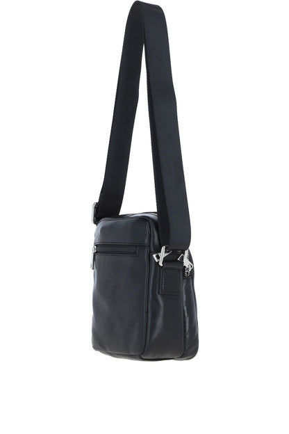 Ashwood Leather PL-43 Black Leather Cross Body Bag