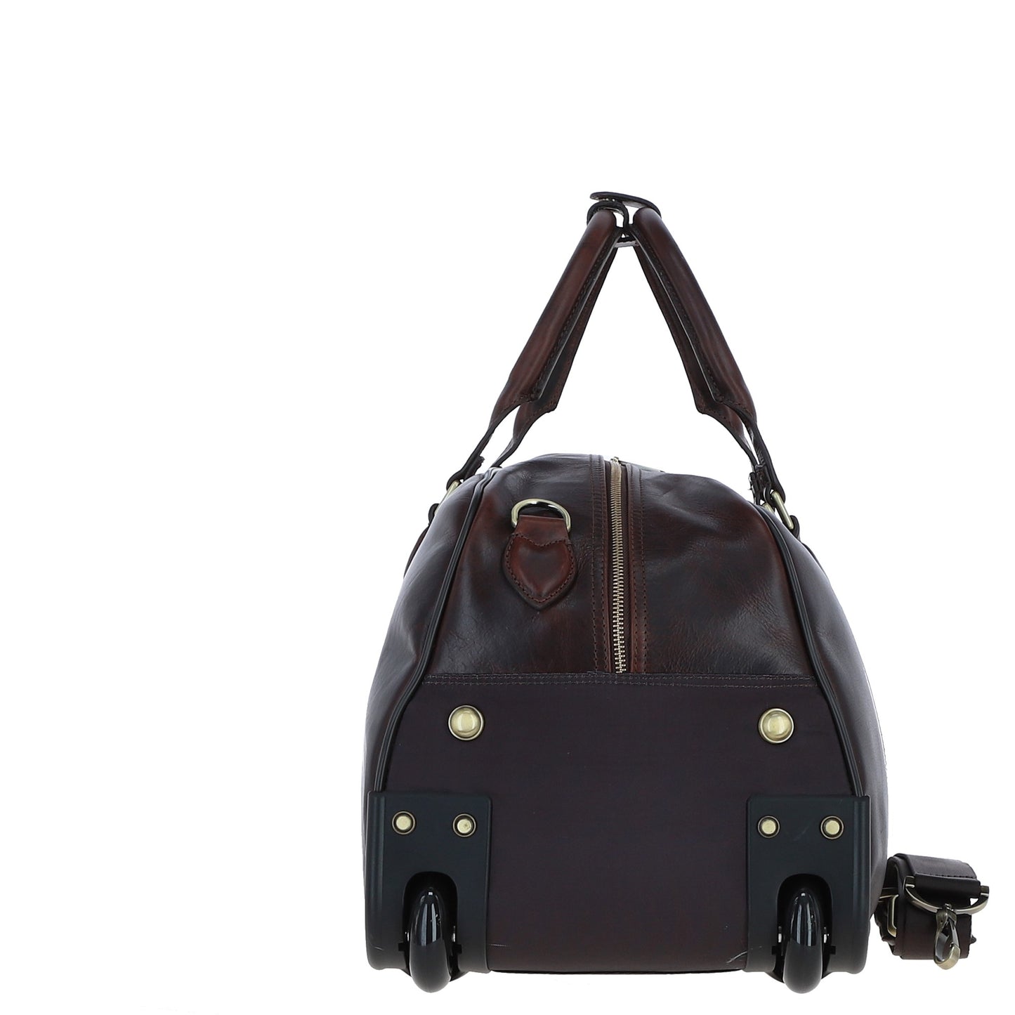 Ashwood Leather PL-50 Brown Leather Duffel Trolley Bag