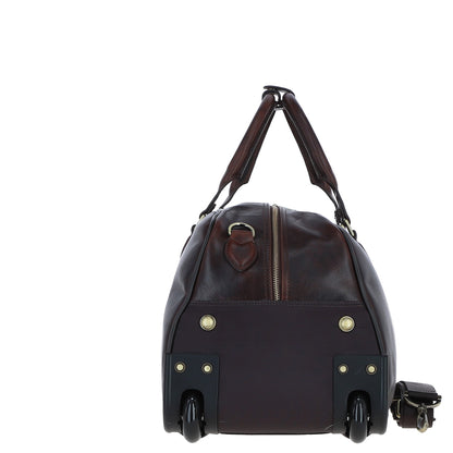 Ashwood Leather PL-50 Brown Leather Duffel Trolley Bag