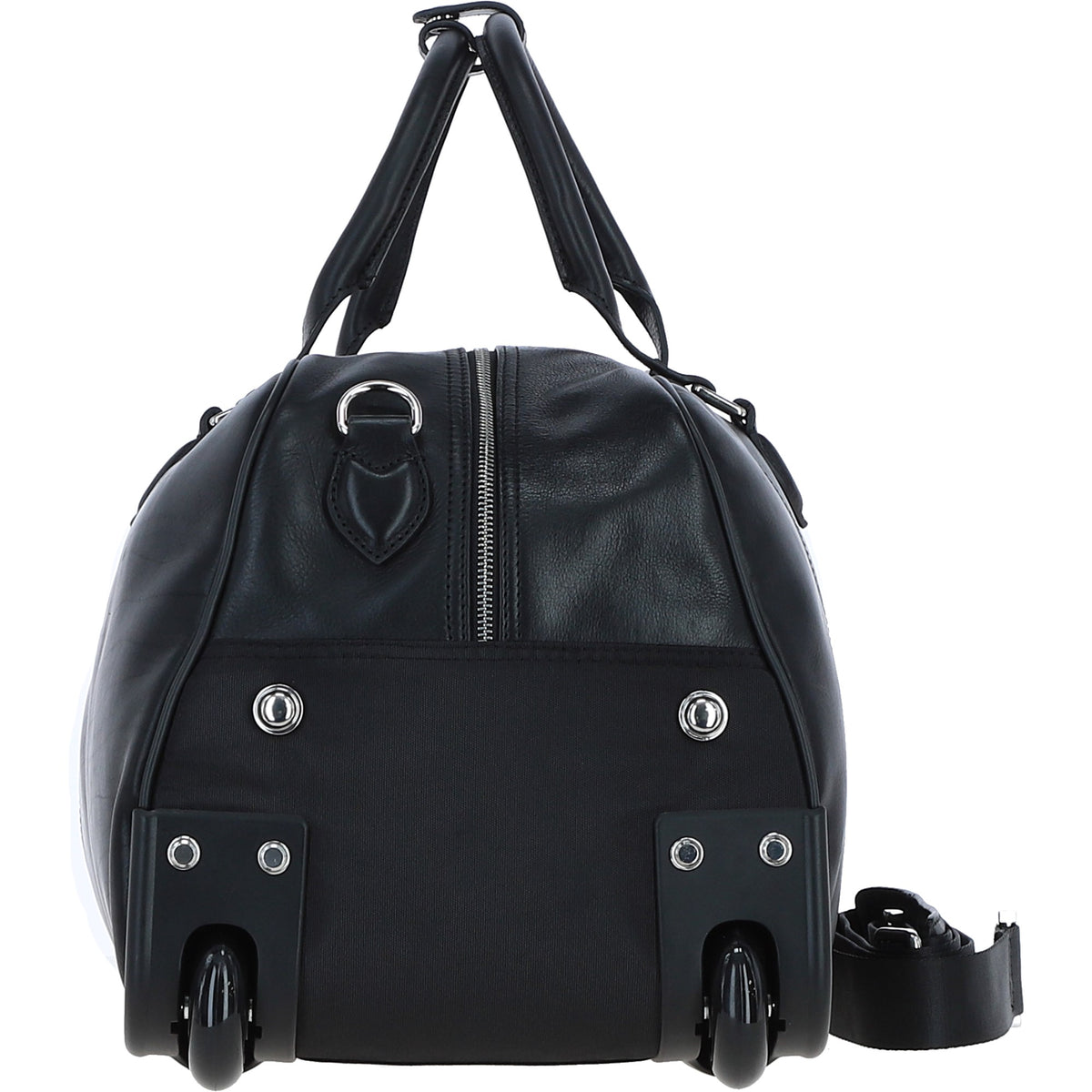 Ashwood Leather PL-50 Black Leather Duffel Trolley Bag