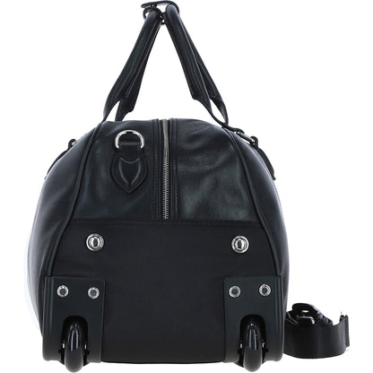 Ashwood Leather PL-50 Black Leather Duffel Trolley Bag