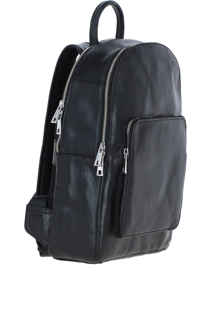 Ashwood Leather PL-46 Black Leather Rucksack