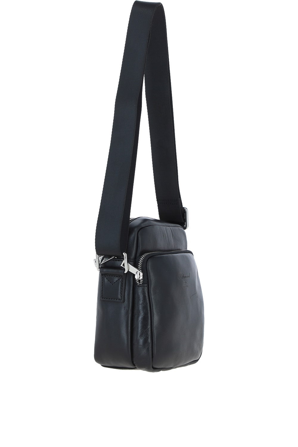 Ashwood Leather PL-43 Black Leather Cross Body Bag