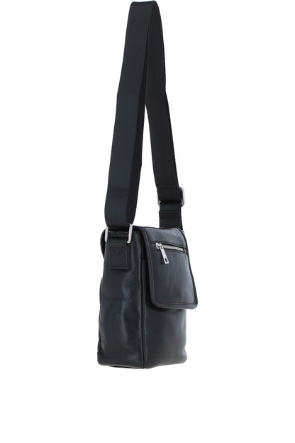 Ashwood Leather PL-44 Black Leather Cross Body Bag