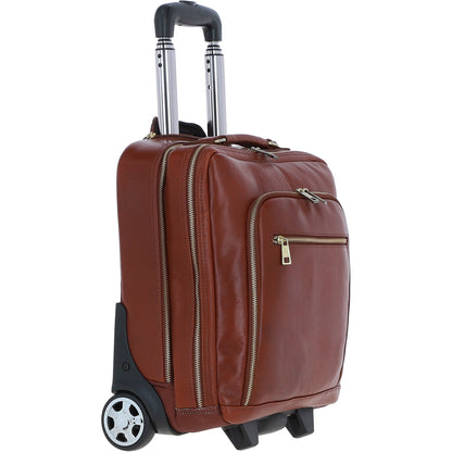 Ashwood Leather PL-51 Tan Leather Business Trolley