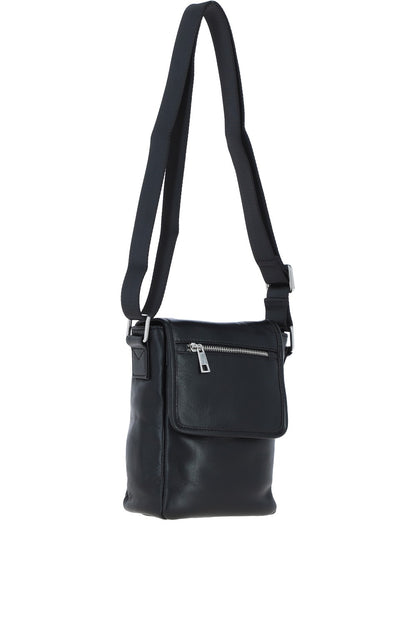 Ashwood Leather PL-44 Black Leather Cross Body Bag