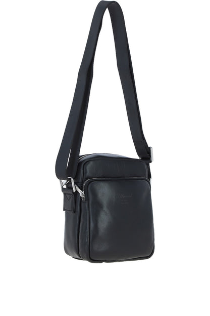 Ashwood Leather PL-43 Black Leather Cross Body Bag