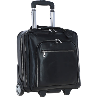 Ashwood Leather PL-51 Black Leather Business Trolley