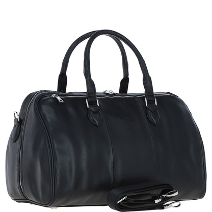 Ashwood Leather PL-47 Black Leather Weekender Bag
