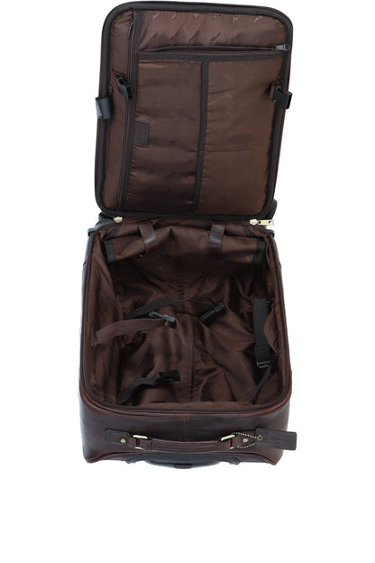 Ashwood Leather PL-52 Temponada Brown Cabin Trolley Bag