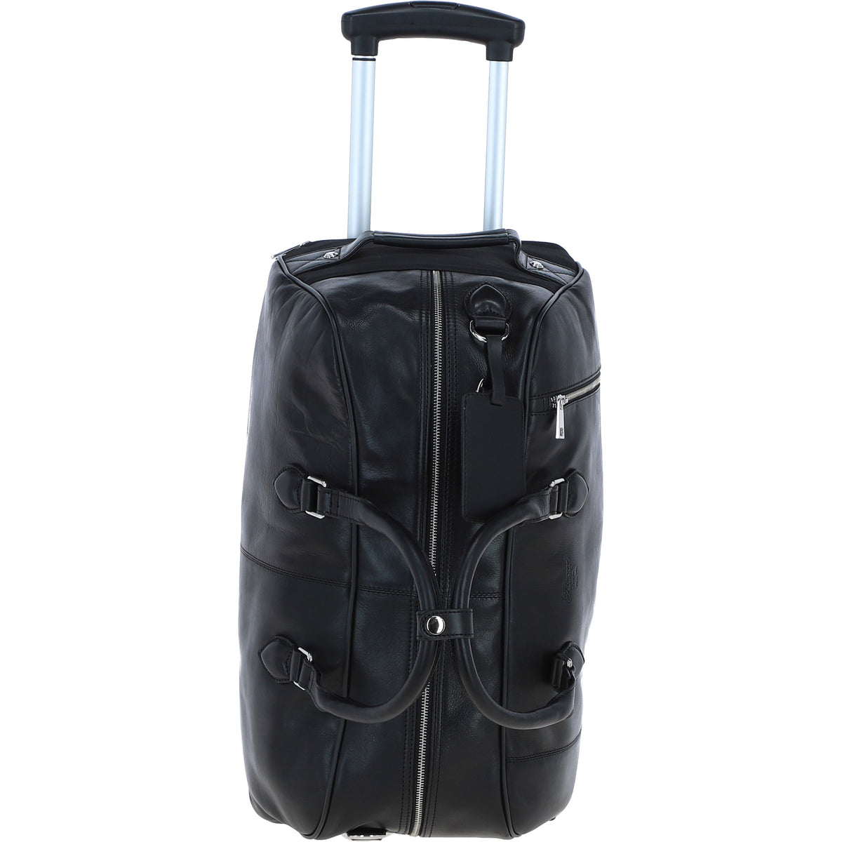 Ashwood Leather PL-50 Black Leather Duffel Trolley Bag