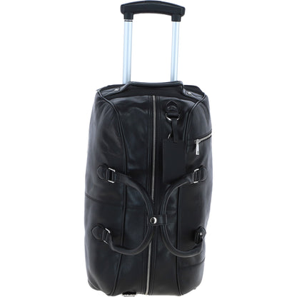 Ashwood Leather PL-50 Black Leather Duffel Trolley Bag