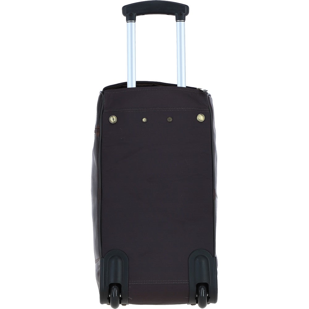 Ashwood Leather PL-50 Brown Leather Duffel Trolley Bag
