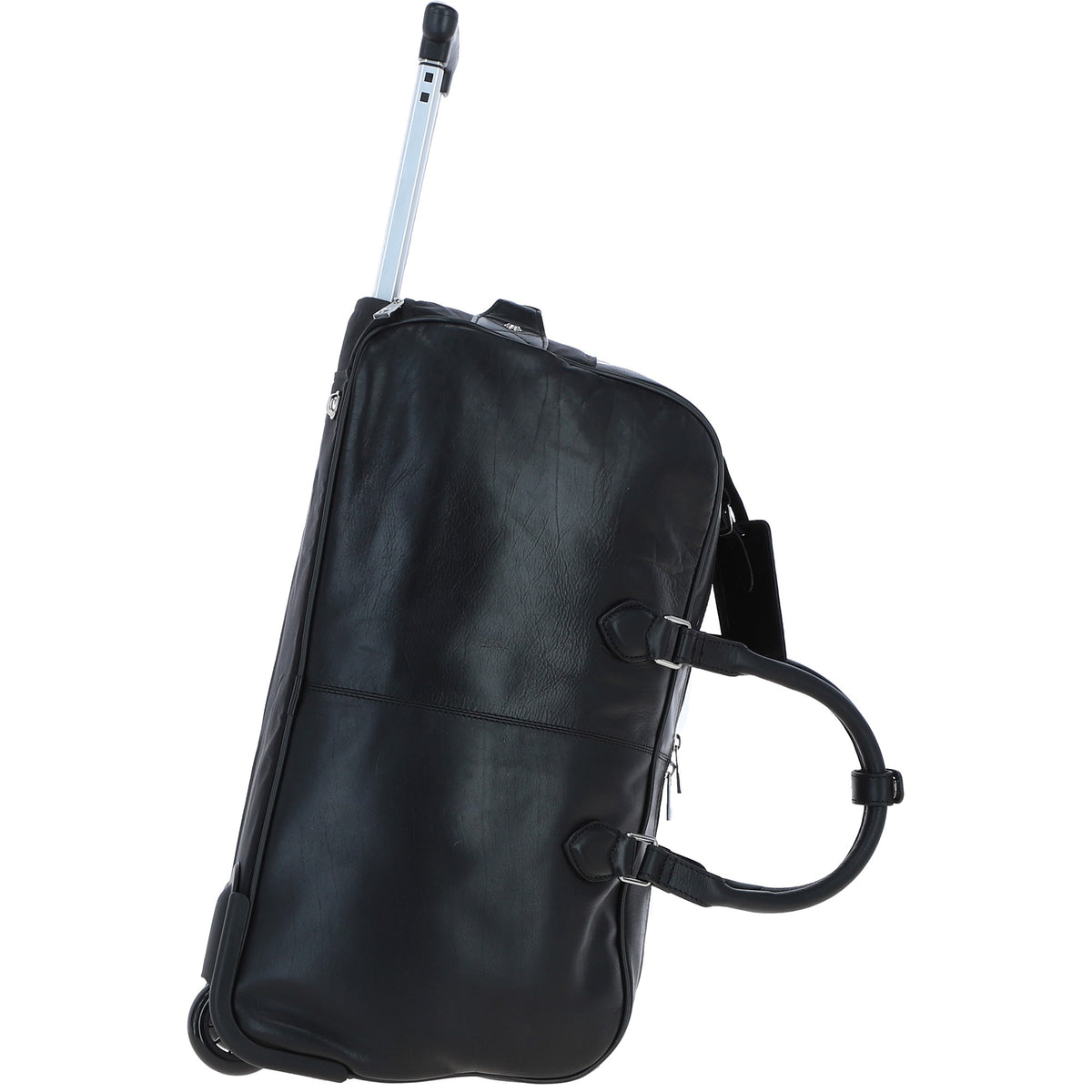 Ashwood Leather PL-50 Black Leather Duffel Trolley Bag