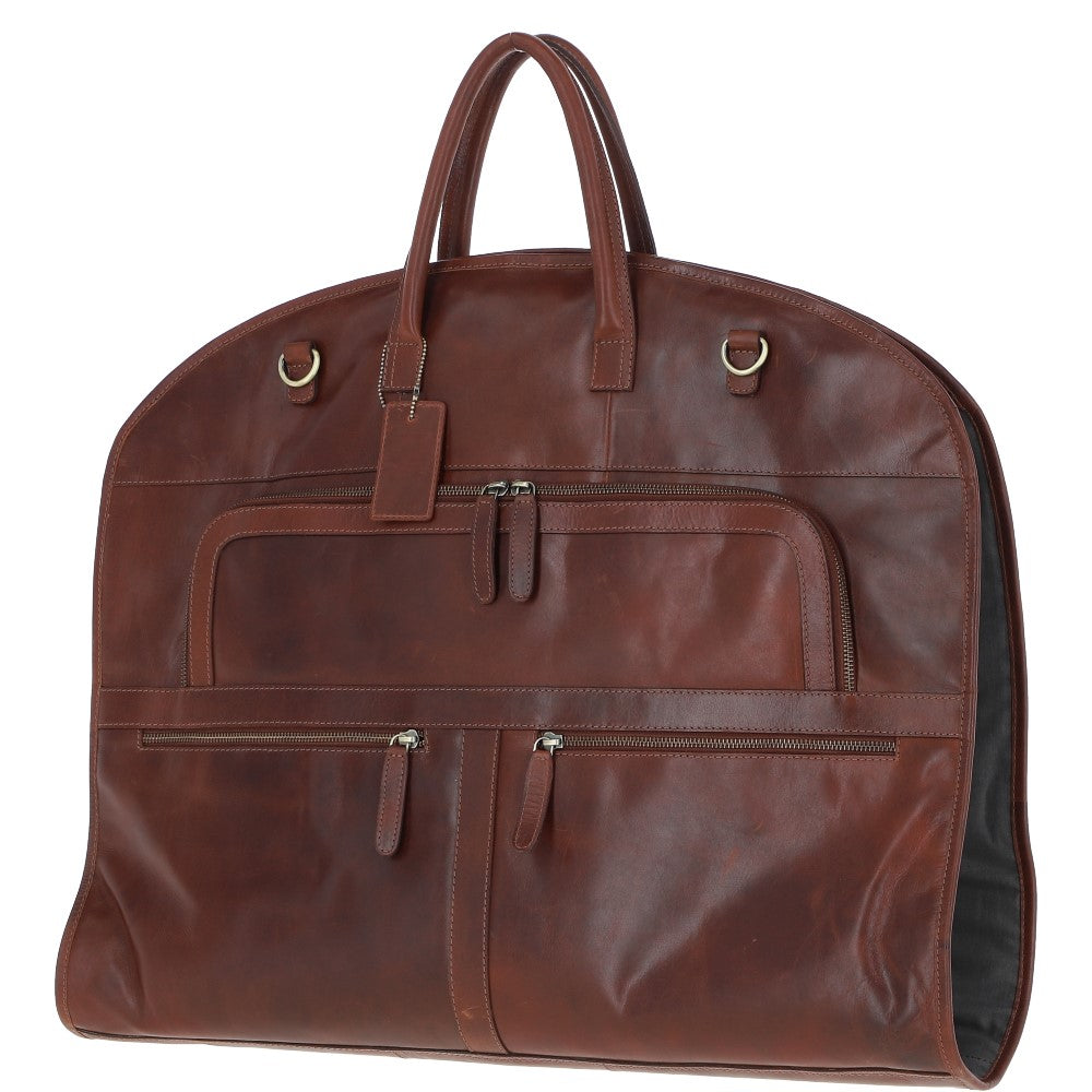 Ashwood Leather K-50 Chestnut Leather Garment Bag