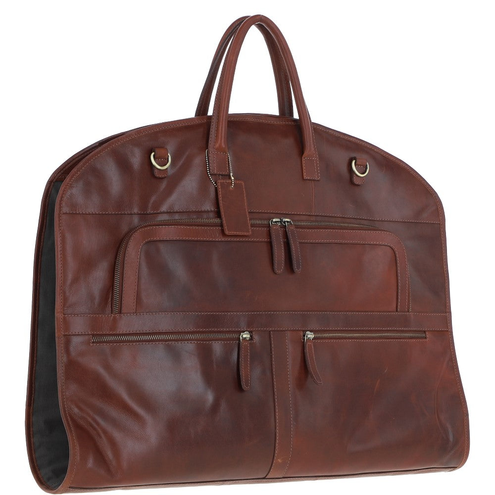 Ashwood Leather K-50 Chestnut Leather Garment Bag