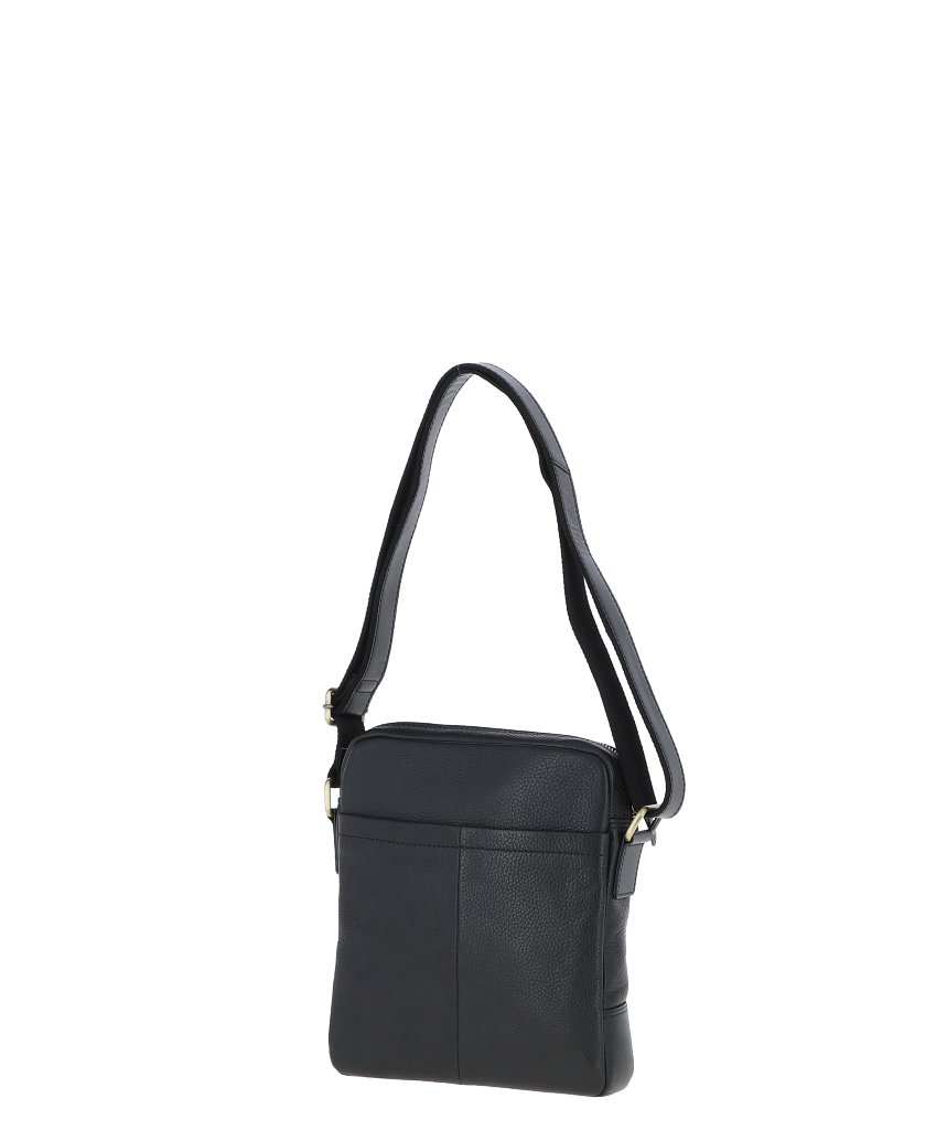 Gabicci LOGAN Black Leather Cross Body Bag