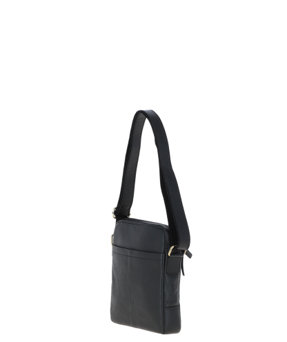 Gabicci LOGAN Black Leather Cross Body Bag