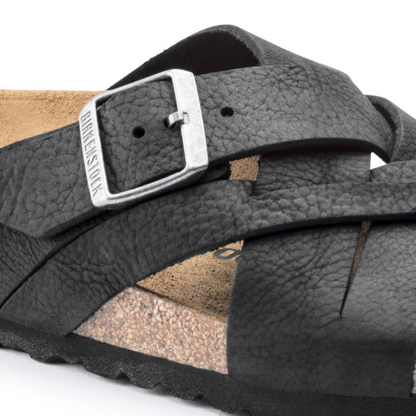 Birkenstock 1017466 Lugano Oiled Leather Camberra Black Sandals