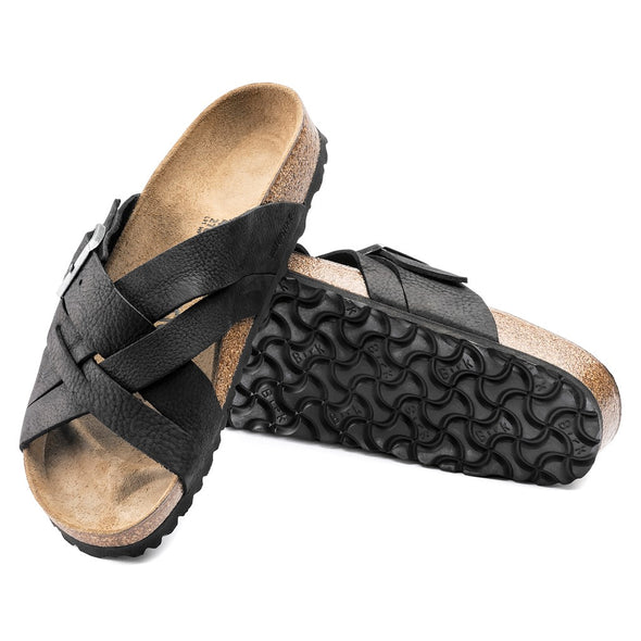 Birkenstock 1017466 Lugano Oiled Leather Camberra Black Sandals