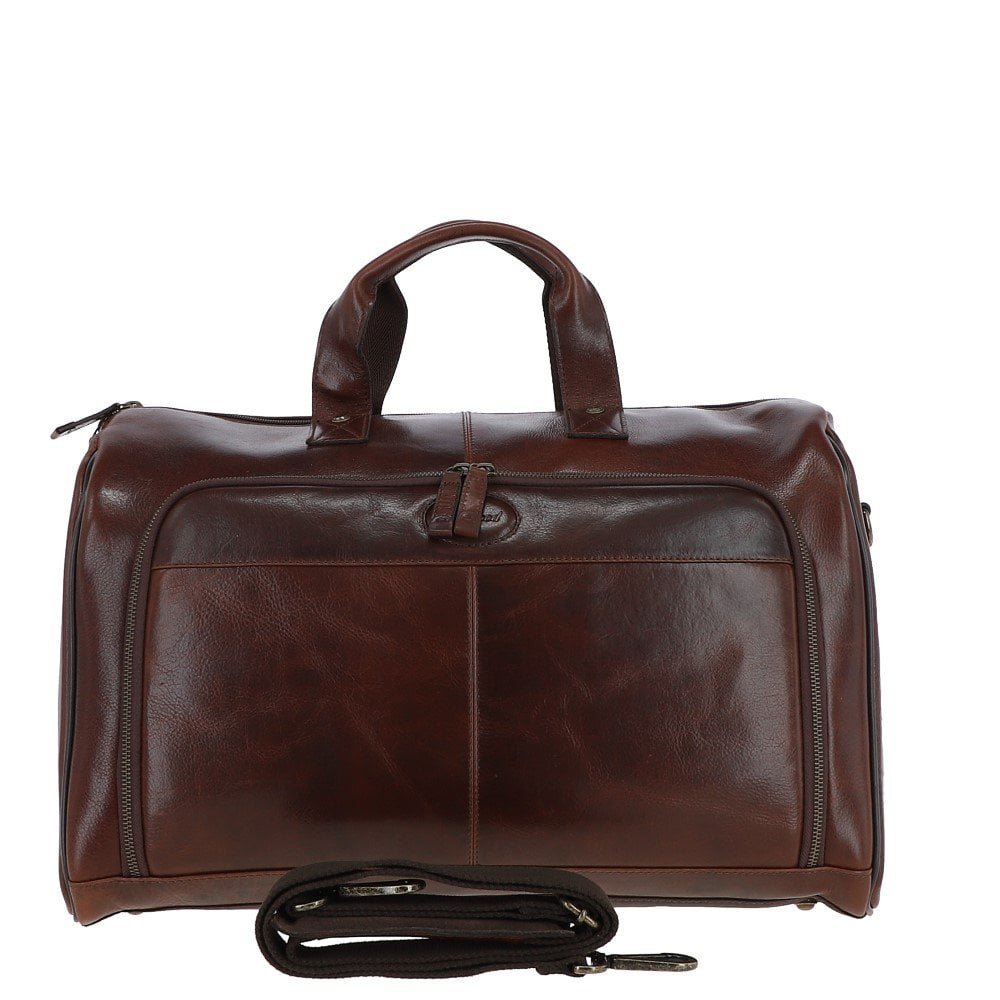 Ashwood Leather 8150 Temponado Brown Leather Weekend Holdall Bag