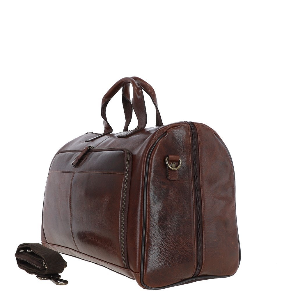 Ashwood Leather 8150 Temponado Brown Leather Weekend Holdall Bag