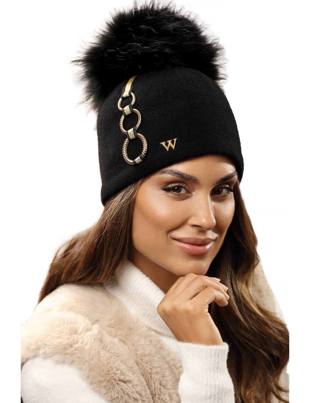 Willi Hats Heaven Mulera Black Hat with Gold Detailing