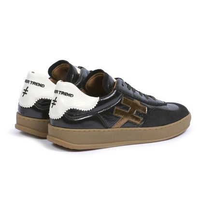 Another Trend A0329205 Sax Lux+Ante Black Gold & White Trainers