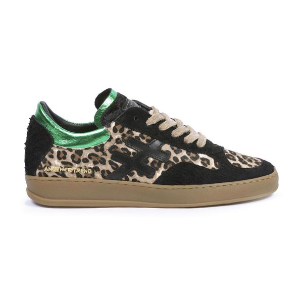 Another Trend A0348870 Jungla+ Pony Leopard Black & Taupe Trainers
