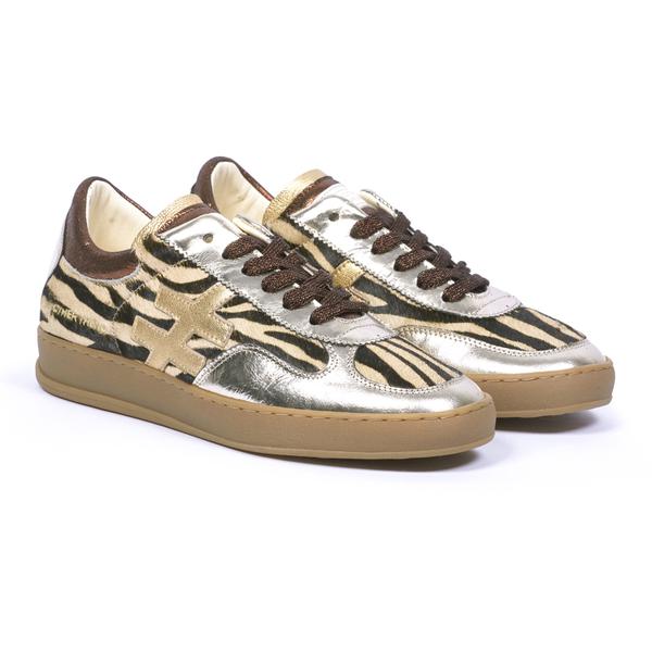 Another Trend A0349043 Zebra+Las Vegas Platino Silver & Zebra Print Trainers