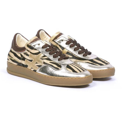 Another Trend A0349043 Zebra+Las Vegas Platino Silver & Zebra Print Trainers