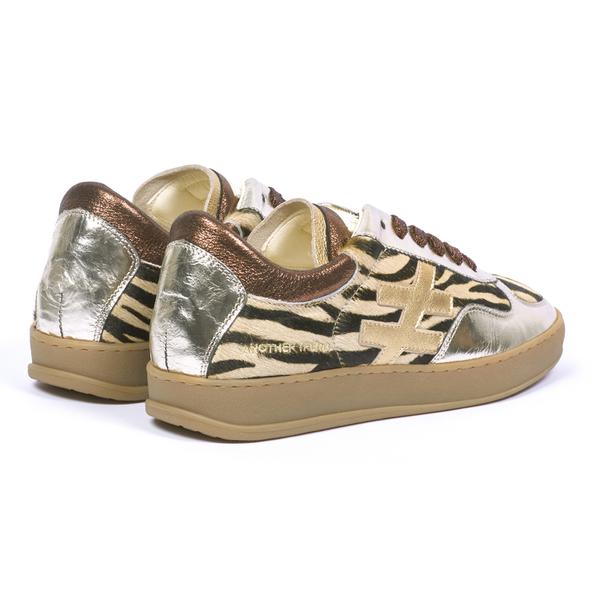 Another Trend A0349043 Zebra+Las Vegas Platino Silver & Zebra Print Trainers