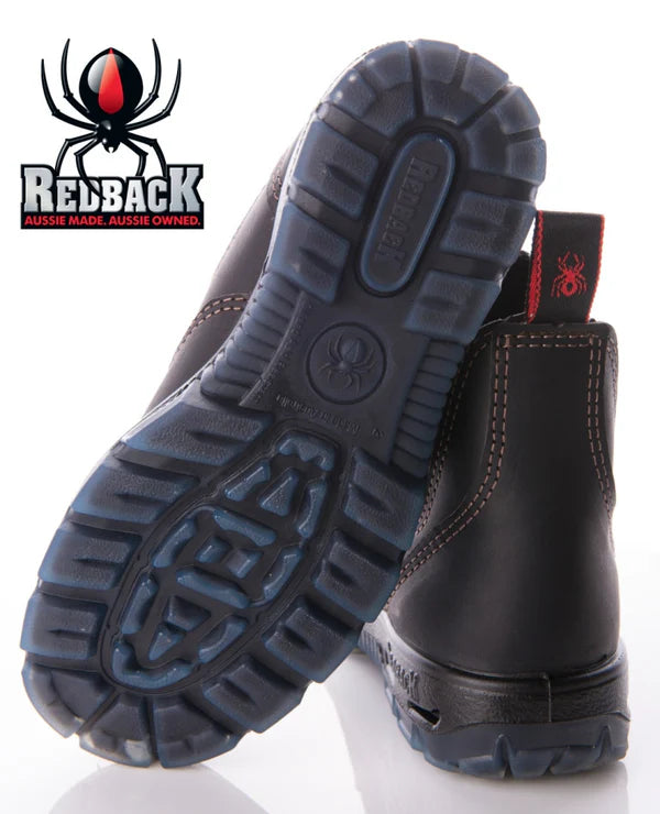 Redback UBBK Bobcat Black Chelsea Boots with Soft Toe