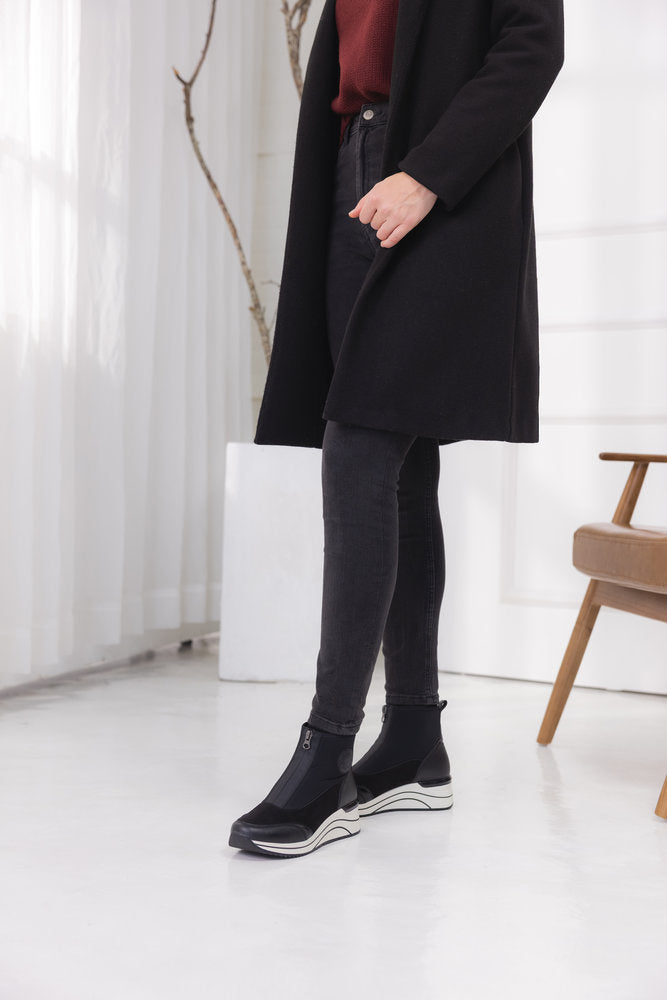Remonte D0T78-02 Black H Fit Front Zip Boots