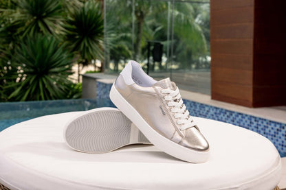 Remonte D2J00-90 Light Brass & White Lace Trainers