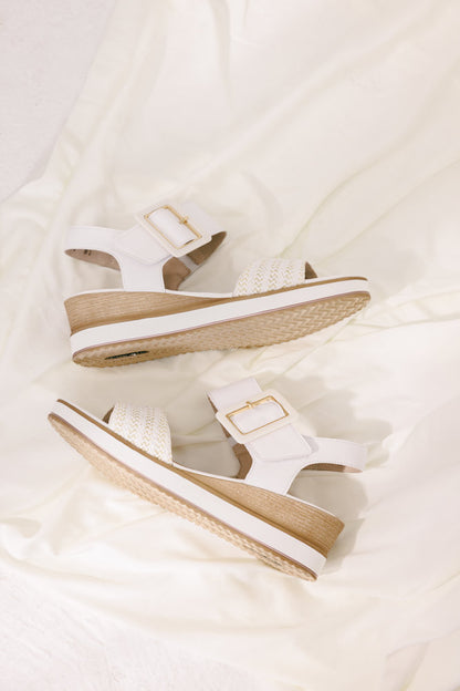 Remonte D6453-81 White & Gold F 1/2 Fit Sandals with Slingback Strap