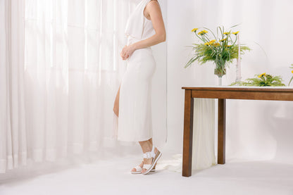 Remonte D6453-81 White & Gold F 1/2 Fit Sandals with Slingback Strap