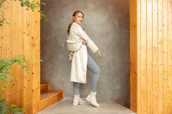 Remonte D8671-60 Beige Boots with Zip & Laces