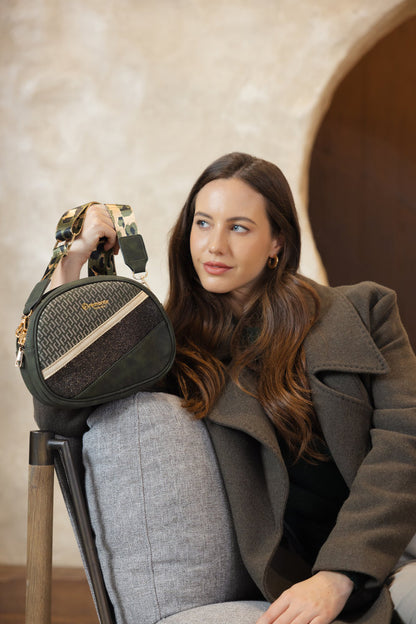 Remonte Q0647-54 Forest Green, Gold & Black Combi Crossbody Bag