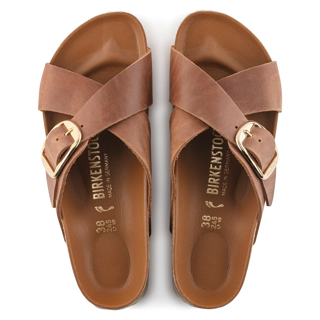 Cognac big best sale buckle birkenstock