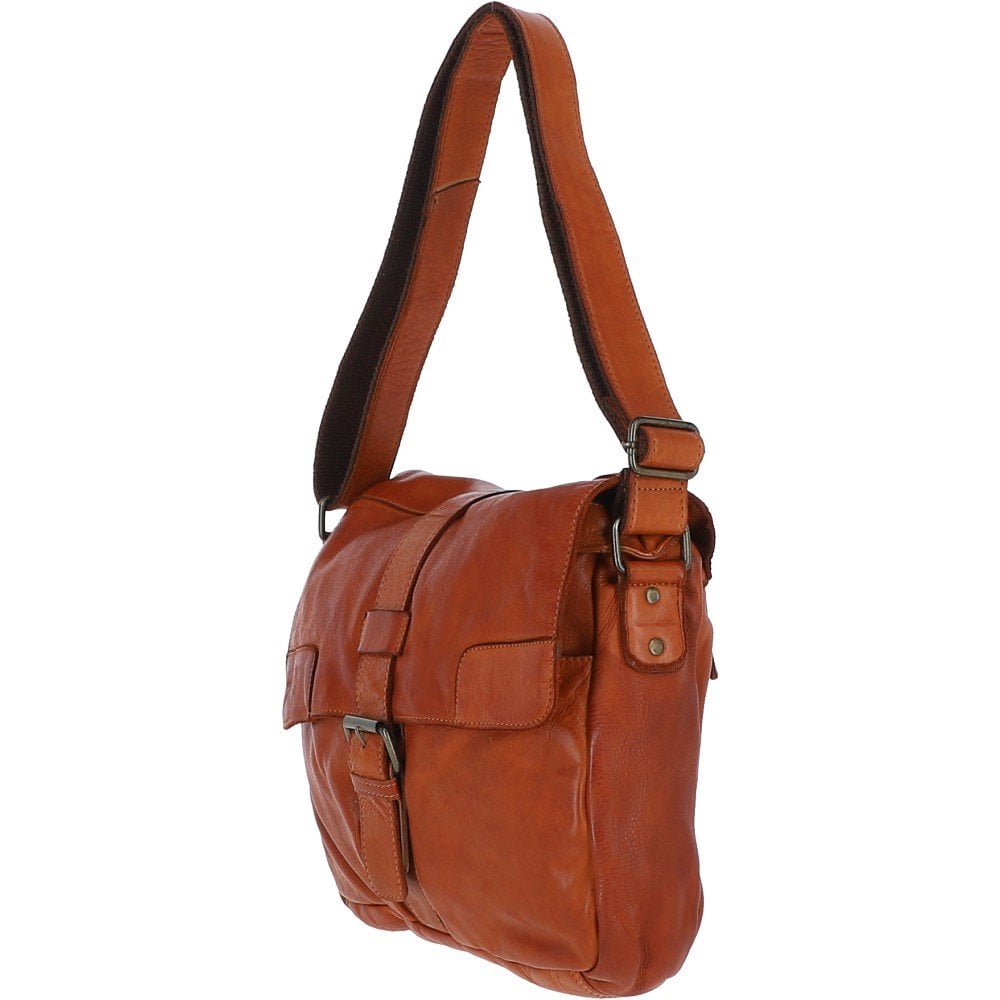 Ashwood Leather Cyrus Tan Leather Messenger Bag