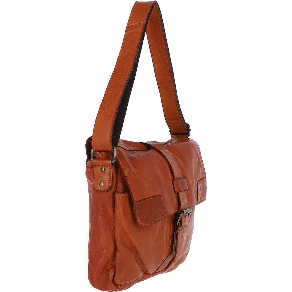 Ashwood Leather Cyrus Tan Leather Messenger Bag